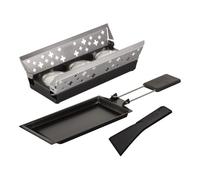 Kuhn Rikon 32109 Juego de raclette Mini Cruz Suiza Negra, sartén Antiadherente con Vela de té, Otro, Plateado