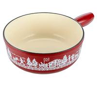 KUHN RIKON 32273 Caquelon Inducción Hierro Fundido Sauce Alpino 24 cm, Rojo, Blanco