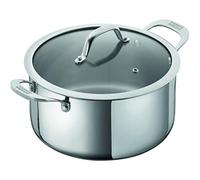 KUHN RIKON Allround, Cacerola para para horno e inducción con tapa de cristal, 24 cm/5,4 litros ,Acero inoxidable