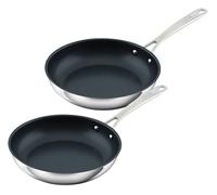 KUHN RIKON Allround Sartén antiadherente, Set of 2, 24 cm y 28 cm, Acero inoxidable, apta para el horno