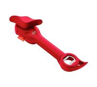 KUHN RIKON Auto Safety Master - Abrelatas multiusos, color rojo, sin bordes afilados, limpio y seguro, abre latas, botellas y más