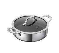 Kuhn Rikon Cacerola Allround 5L/28cm con revestimiento, Asas Frias, Tapa de cristal con Salida de Vapor, Olla de Acero inoxidable 18/10 con Triple Capa de Antiadherente, Apta para Inducción