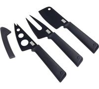 Kuhn Rikon Colori+ - Juego de 2 cuchillos antiadherentes, acero inoxidable, negro, 19.5 x 3 x 1.7 cm