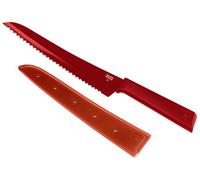 KUHN RIKON, Cuchillo de PAN antiadherente con funda de seguridad Colori +, 32.5 cm, Rojo