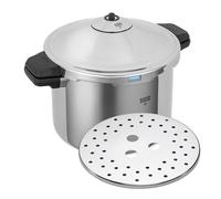 Kuhn Rikon Duromatic Hotel, Olla a Presión Super Rápida con Asas 12 L./ 28 cm. Olla Express Apta para Inducción, Fondo Superthermic para una buena Distribucion del Calor, Acero Inoxidable18/10