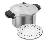 Kuhn Rikon Duromatic Inox, Olla a Presión Super Rápida con Asas, Olla Express Apta para Inducción, Fondo Superthermic para una buena Distribucion del Calor, Acero Inoxidable18/10, 6 L. /24 CM