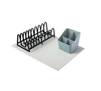 KUHN RIKON Escurridor de Platos y Cubiertos, Wave, Set de 3 Piezas, Azul Aciano Oscuro