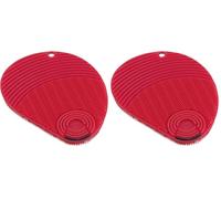 KUHN RIKON - Esponja Estropajo de Silicona con rascador para Limpieza (Rojo, Silicona, Suave, 130 mm, 100 mm) (Paquete de 2)