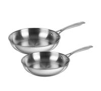 KUHN RIKON ALLROUND Juego de sartenes sin revestimiento Ø 24 + 28 cm, acero inoxidable, para inducción