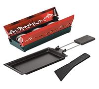 Kuhn Rikon - Juego de raclette Mini Alpenglühen Rojo, sartén Antiadherente con Vela de té