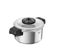 Kuhn Rikon Olla a presión Duromatic Neo Vaporizador de alimentos con agarres laterales. Olla de cocción múltiple con tapa de bloqueo automático. Olla de acero inoxidable. Olla de cocción instantánea