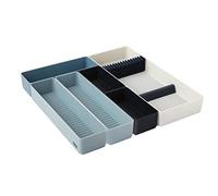 Kuhn Rikon Organizador de cajones de Cocina para la cubertería, Set de 6 Piezas, Wave, Azul Aciano Oscuro