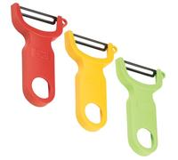 KUHN RIKON Original Swiss Peeler with Carbon Steel Blade, Set of 3, Red, Green and Yellow