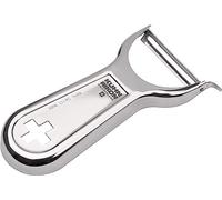 KUHN RIKON, Pelador de patatas Swiss Cruz, Acero inoxidable | Hecho en Suiza, acero inoxidable 18/10, removedor de ojos de patata integrado, uso para zurdos y diestros, diseño ergonómico
