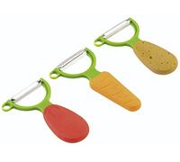 Kuhn Rikon 20403 Set Juego peladores Veggie, 10.2 cm, Zanahoria + Patata + Tomate, Plastic
