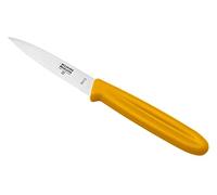 KUHN RIKON Swiss Knife - Cuchillo para verduras (hoja dentada, acero inoxidable, con protector de hoja), color amarillo