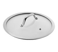 KUHN RIKON Tapa de cristal con mango de acero inoxidable, 22 cm