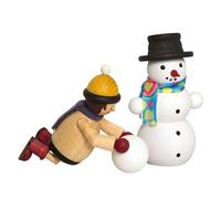 Kuhnert Drechslerei - Figura decorativa de madera con bola de nieve (altura: 12 cm, fabricado en Alemania)