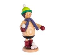 Kuhnert Drechslerei - Figura decorativa de madera con bola de nieve (altura: 12 cm, fabricado en Alemania)