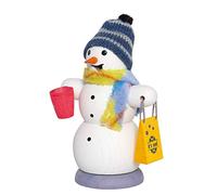Kuhnert - Figura de humo de madera - muñeco de nieve con taza de vino caliente - aprox. 13 cm - Fabricado en Alemania