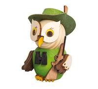 Kuhnert Figura de madera decorativa, minibúho "cazador", aprox. 7 cm, fabricado en Alemania