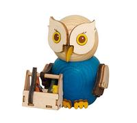 Kuhnert Figura de madera decorativa, minibúho "manitas", aprox. 7 cm, fabricado en Alemania