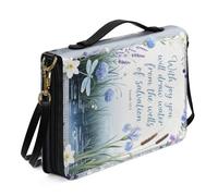 Kuiaobaty Blessing Quotes - Funda para libros de libélula floral con correa para el hombro, bolsa de libro de la Biblia inspirada en el Señor, regalo cristiano para mujeres, 2XL
