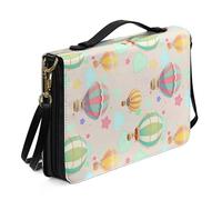 Kuiaobaty Bolsa de almacenamiento con diseño de globo aerostático con bolsillos para bolígrafos y teléfono, románticos globos de fuego biblia protectora para libros de iglesia para mujeres y hombres,