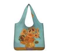 Kuiaobaty Bolsa de compras reutilizable, plegable, en una bolsa, grande, familiar, para viajes, Van Gogh Art Girasol, Large