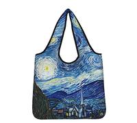 Kuiaobaty Bolsa de compras reutilizable, plegable, en una bolsa, grande, familiar, para viajes, Van Gogh Art Starry Night, Large