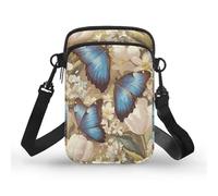 Kuiaobaty Bolso bandolera para mujer, diseño de girasoles, bolso de hombro floral para teléfono, cartera con correa ajustable para el hombro, Tulipán de mariposa floral, Talla Unica