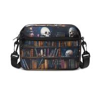 Kuiaobaty Bolsos cruzados para mujer con múltiples bolsillos, con bandera británica, bolsos de hombro con correa ajustable, Witchy Magical Bookshelf, Talla Unica