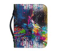 Kuiaobaty Color Splash - Funda de libro para cuaderno, diseño de graffiti colorido con asa, piel sintética