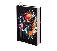 Kuiaobaty Color Splash - Funda protectora de mariposa para los amantes de los libros, color negro, para libros escolares