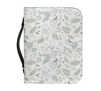 Kuiaobaty Funda blanca para libro pequeño con cremallera y asa, 9 x 6 pulgadas, estampado de hojas y pájaros, fundas protectoras para libros de la Biblia