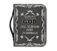 Kuiaobaty Funda con citas del Señor para libros con asa, funda de libro de polipiel, bolsa protectora de iglesia con dichos de Dios y bolsillos para bolígrafos