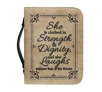 Kuiaobaty Funda Cubre Libros de Piel Sintética con Cremallera y Bolsillo para Bolígrafo, con Citas de Señor, Bolsa de Iglesia para Mujeres y Niñas