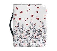 Kuiaobaty Funda de cuero suave floral para la Biblia, funda de transporte blanca con ranuras interiores para teléfono, bolígrafo