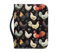 Kuiaobaty Funda de cuero suave para libro de la Biblia, citas del Señor, funda de transporte floral con ranuras interiores para teléfono, bolígrafo, Gallinero de granja, 2XL-[12.0x9.0in=30.5x23.0cm],