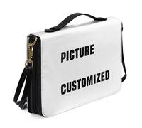 Kuiaobaty Funda de libro cruzada personalizada con ranuras para bolígrafos, piel sintética vegana impresa con fotos, L