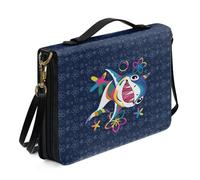 Kuiaobaty Funda de transporte de la Biblia con diseño de tiburón de dibujos animados con correa de hombro desmontable, bolsa de libro de la Biblia de animales del océano, regalo cristiano para hombres