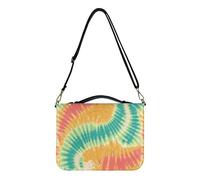 Kuiaobaty Funda para Biblia con marcapáginas, diseño de rayas en espiral coloridas, gran capacidad, con ranuras para bolígrafos