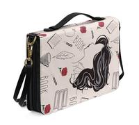 Kuiaobaty Funda para libro de mujer con diseño de dibujo a mano, funda novedosa para mujer, piel sintética vegana, mediana con ranuras para bolígrafo, tamaño XL