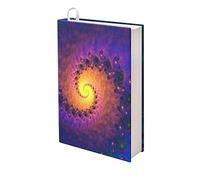 Kuiaobaty Funda para libro de tela abstracta en espiral, cubierta elástica para diario, protector de cuaderno fractal de color