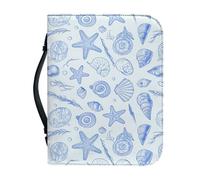 Kuiaobaty Organizador de funda bíblica con estampado de estrella de mar del océano, bonito patrón de concha de animales, funda de transporte para libros, bolsa de iglesia, protector de la Biblia con