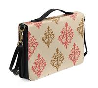 Kuiaobaty Rhombic - Funda de piel sintética con cremallera para mujer, diseño de corazón, con asa de iglesia, Rómbico en espiral floral, 2XL-[12.0x9.0in=30.5x23.0cm]