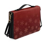 Kuiaobaty Rhombic - Funda de piel sintética con cremallera para mujer, diseño de corazón, con asa de iglesia, Copos de nieve de Navidad, 2XL-[12.0x9.0in=30.5x23.0cm]