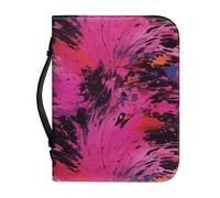 Kuiaobaty Splash Paint - Funda de transporte con cremallera para libros, con asa, color abstracto salpicado de color, funda para cuaderno, piel sintética