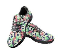 Kuiaobaty Zapatillas deportivas transpirables para mujer, informales, para trabajo, arte de Van Gogh, mariposa, estampado de leopardo, para caminar, gimnasio, fitness, Fantasmas coloridos, 45 EU