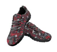 Kuiaobaty Zapatos de correr para mujer, diseño de calabaza, tenis para caminar, zapatos de trabajo ligeros para senderismo, trotar, Calaveras de arte punk, 45 EU
